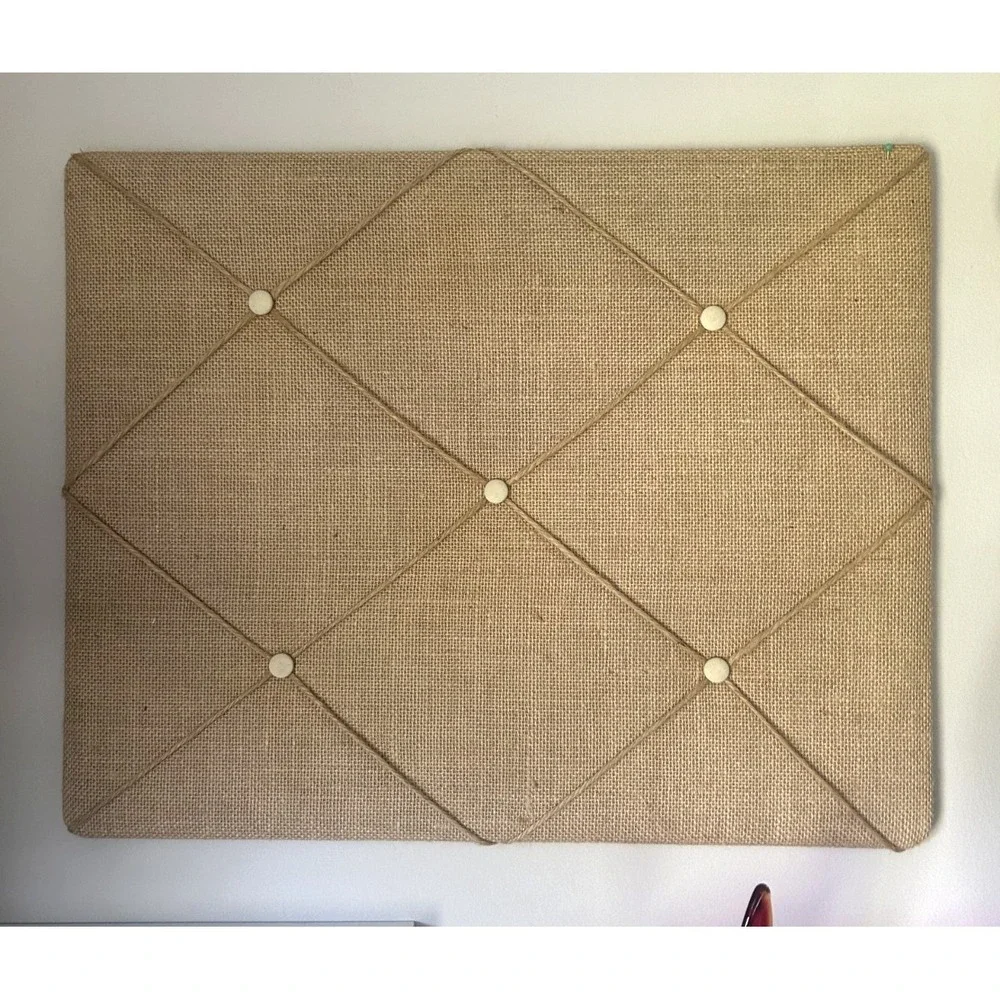 Rustic Burlap Photo Collage Board Hanging Picture Display 20x16 Farmhouse
